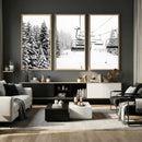 Winter Forest Wall Art Canvas Print – Framed Snowy Mountain