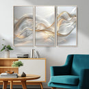 Abstract art Grey and Gold Lines Wall Art