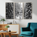 Winter Ski Lift Black and White Canvas Wall Art – Alpine