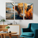 Highland Cow Abstract Canvas Wall Art – Bold Farmhouse