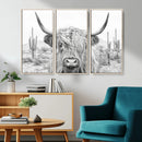 Rustic Charm | Cow Longhorn Black White Bighorn Wall Art