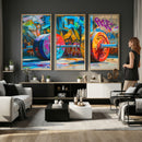 Fitness Gym Barbell Graffiti Wall Art Canvas Print