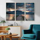 Mountain Lake Wood Pier Canvas Wall Art Nature Lake Print by MyGreatCanvas | Canvas Wall Art Prints | Photo Prints & Wall Decor