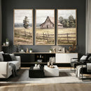 Rustic Farmhouse Barn Wall Art | 3-Panel Framed Gallery Wrap