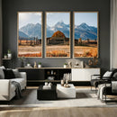 Vintage Old Barn Field Wall Art Canvas Print for Farmhouse