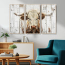 Rustic Longhorn Bull Wall Art Canvas Set – Western-Inspired by MyGreatCanvas | Canvas Wall Art Prints | Photo Prints & Wall Decor