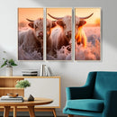 Highland Cows at Sunrise Wall Art Canvas Set – Serene and by MyGreatCanvas | Canvas Wall Art Prints | Photo Prints & Wall Decor