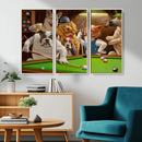 Dogs Playing Pool Canvas Wall Art Funny Gifts Dog Print