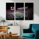 Ben Hill Griffin Stadium Night Game Triple Canvas Wall Art -