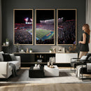 Ben Hill Griffin Stadium Night Game Triple Canvas Wall Art -