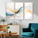Decorative Turquoise Abstract Wave Wall Art Canvas Print
