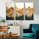 Rustic Wood Mountain Wall Art Print | Triptych Giclee Print by MyGreatCanvas | Canvas Wall Art Prints | Photo Prints & Wall Decor