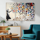 Banksy Graffiti Wall Art Canvas Print: Girl Releasing