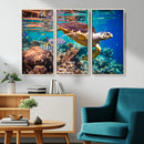 Sea Turtle Wall Art Canvas Print – Vibrant Ocean Coral Reef