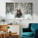 Grizzly Bear Wall Art – Framed Snowy Forest Canvas Artwork, by MyGreatCanvas | Canvas Wall Art Prints | Photo Prints & Wall Decor
