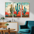 Colorful Cacti Wall Art – Framed Vibrant Succulent Canvas by MyGreatCanvas | Canvas Wall Art Prints | Photo Prints & Wall Decor