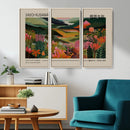 Yayoi Kusama Landscape Canvas Print, Vibrant Floral Mountain