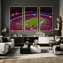 Bryant-Denny Stadium Night Game Triple Canvas Wall Art -