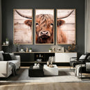Vintage Scottish Highland Cow Cattle Art Print Farmhouse