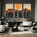 Sunset Mountain Landscape Canvas Wall Art Print - Nature