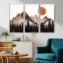 Modern Abstract Mountain Canvas Wall Art Print, Abstract