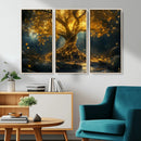 Golden Tree of Life Canvas Wall Art Print - Majestic Glowing