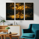 Golden Tree of Life Canvas Wall Art Print - Majestic Glowing