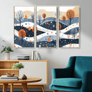Abstract Winter Landscape Canvas Wall Art Print -  Large