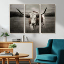 Texas Longhorn Cow Canvas Wall Art Print - Large Rustic
