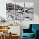 Winter Wall Art - Cabin by the Lake Canvas Wall Art - Serene by MyGreatCanvas | Canvas Wall Art Prints | Photo Prints & Wall Decor