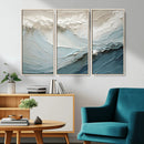 Waves Abstract Wall Art Print, Modern Framed Abstract Canvas