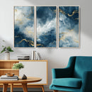 Large Abstract Print - Luxe Blue and Gold Abstract Canvas