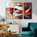 Abstract Wall Art - Modern Red and White Canvas Wall Art
