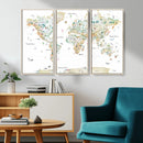 Animal World Map for Kids Room Decor