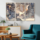 Abstract Blue and Gold Wall Art - Fluid Ink Artwork - Modern