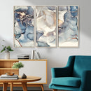Abstract Blue and Gold Canvas Wall Art - Fluid Modern Ink
