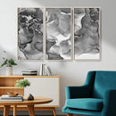 Black White Abstract Canvas Wall Art - Fluid Ink Artwork -