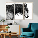 Black Horse Wall Art Canvas Print – Elegant Farmhouse Decor