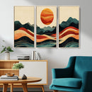 Mountain Triptych Wall Art Canvas Print – Western Nature