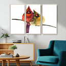 Cardinal Bird Canvas Wall Art - Male and Female Cardinal