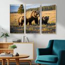 Grizzly Bear Family Wall Art Canvas Print – Majestic