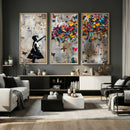Banksy Butterfly Girl Wall Art – Modern Graffiti Canvas