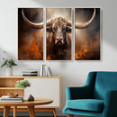 Highland Bull Canvas Abstract Canvas Wall Art Print –