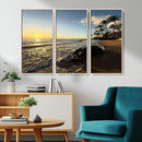 Tropical Beach Wall Art - Stunning Ocean Sunset Canvas Print