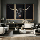 Majestic Longhorn Bull Wall Art Canvas Print – Dark by MyGreatCanvas | Canvas Wall Art Prints | Photo Prints & Wall Decor