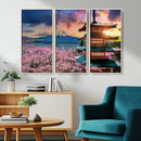 Mount Fuji Cherry Blossom Wall Art Canvas Print – Framed