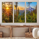 Forest Sunset Wall Art Canvas Print – Green Pines Sunset