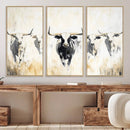 Texas Longhorn Wall Art Canvas Print – Rustic Western Bull