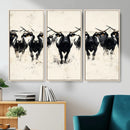 Texas Longhorn Wall Art – Framed Black White Cattle Canvas by MyGreatCanvas | Canvas Wall Art Prints | Photo Prints & Wall Decor