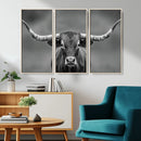 Texas Longhorn Wall Art Canvas Print – Framed Western Bull